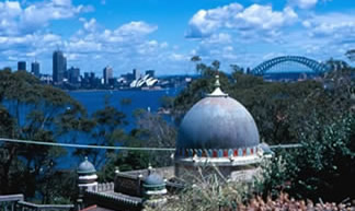 Sydne 1974 - Opera and Harbour Bridge View